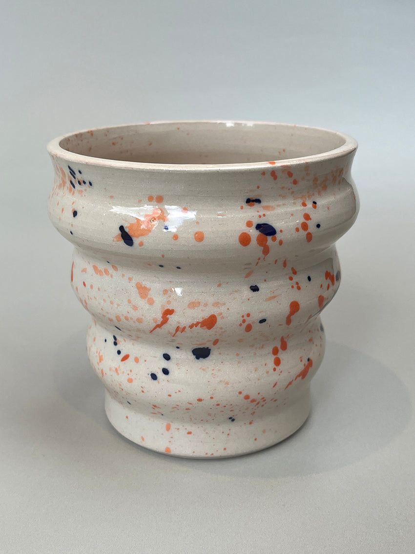 Blue and orange ripple vase by KDN