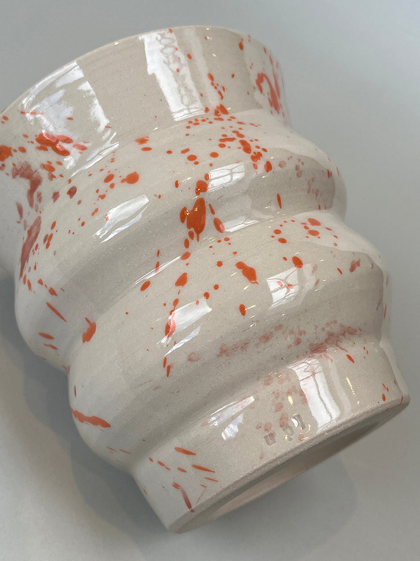 Orange ripple vase by KDN