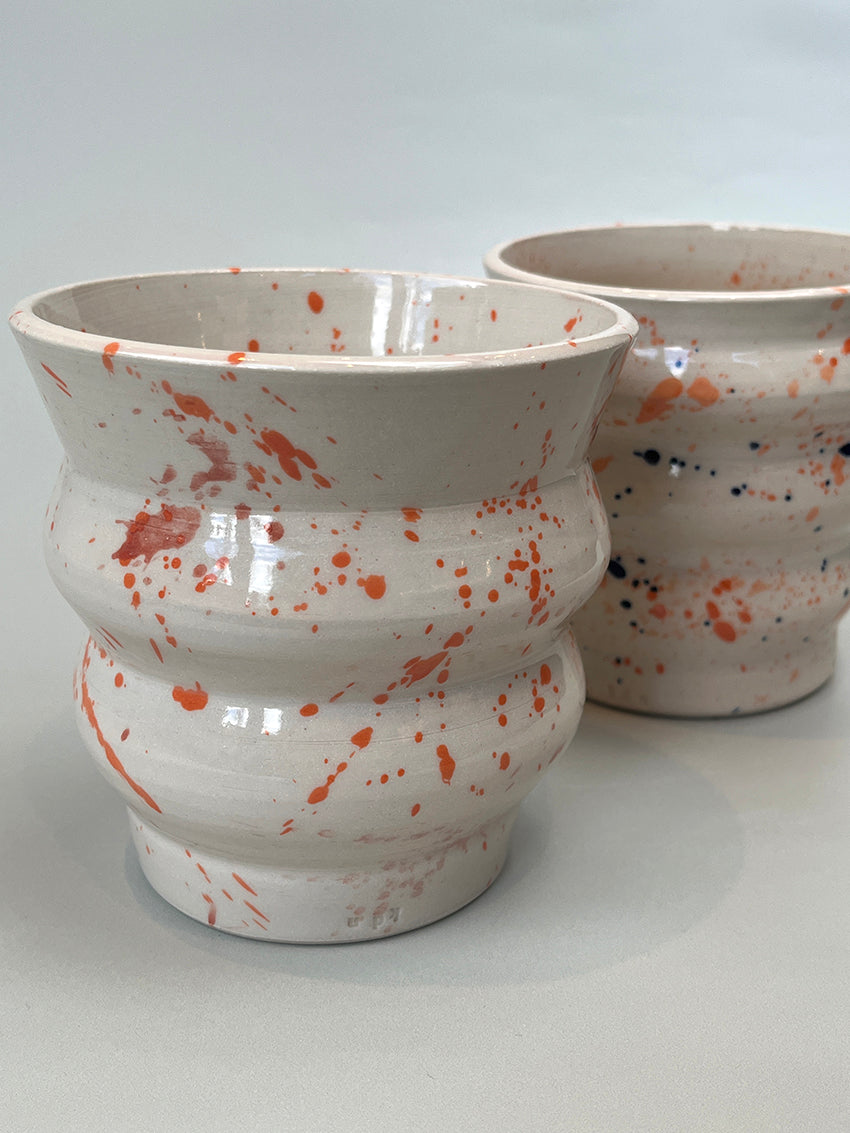 Orange ripple vase by KDN