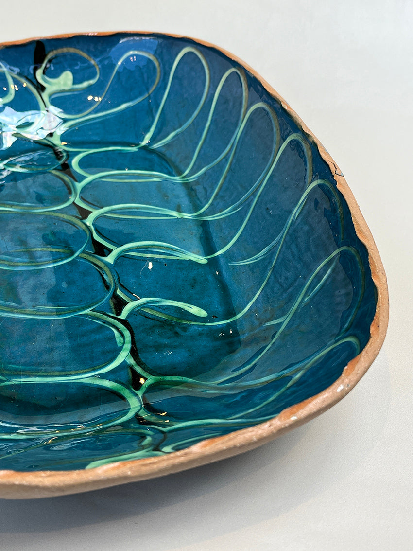 Ceramic teal dish