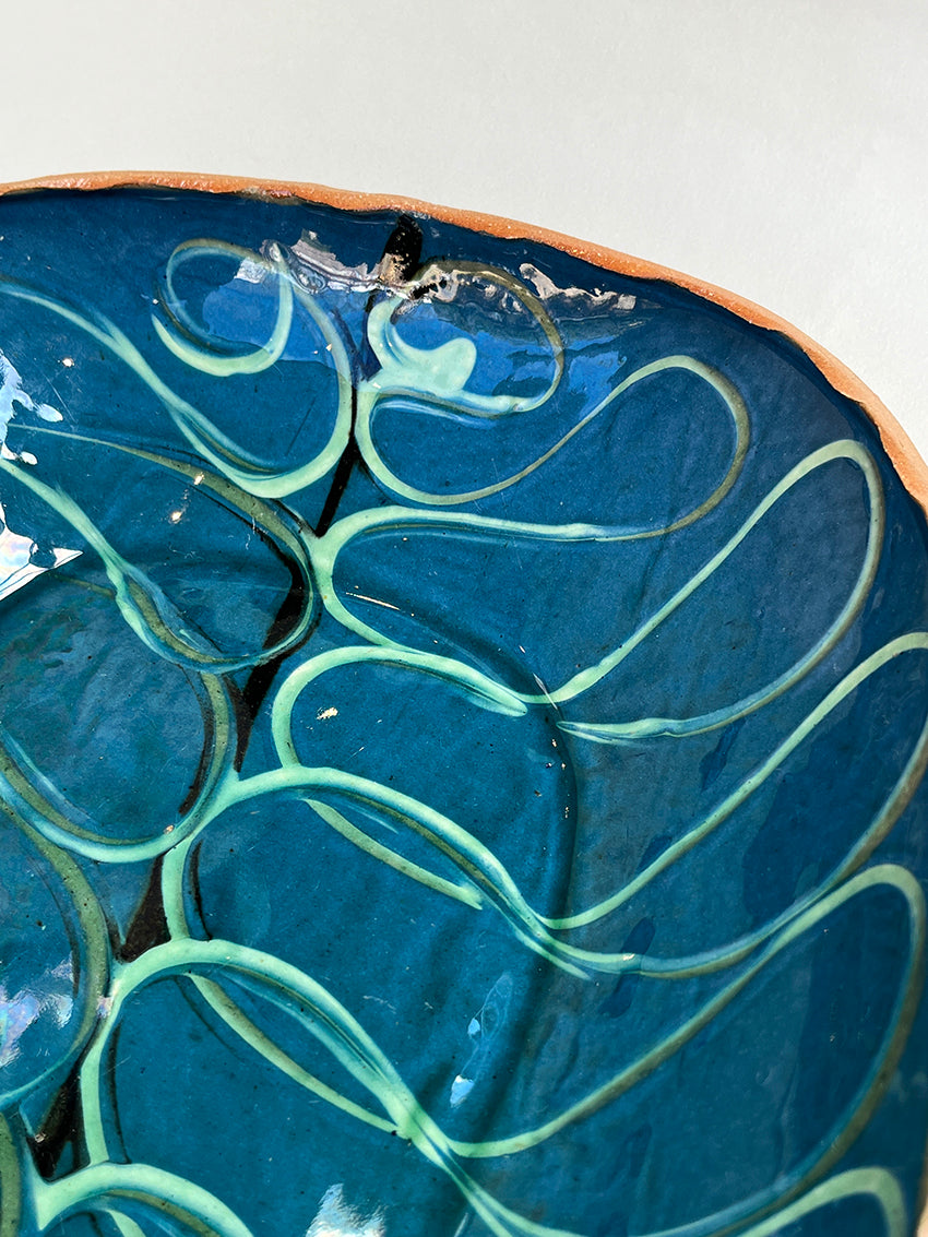 Ceramic teal dish