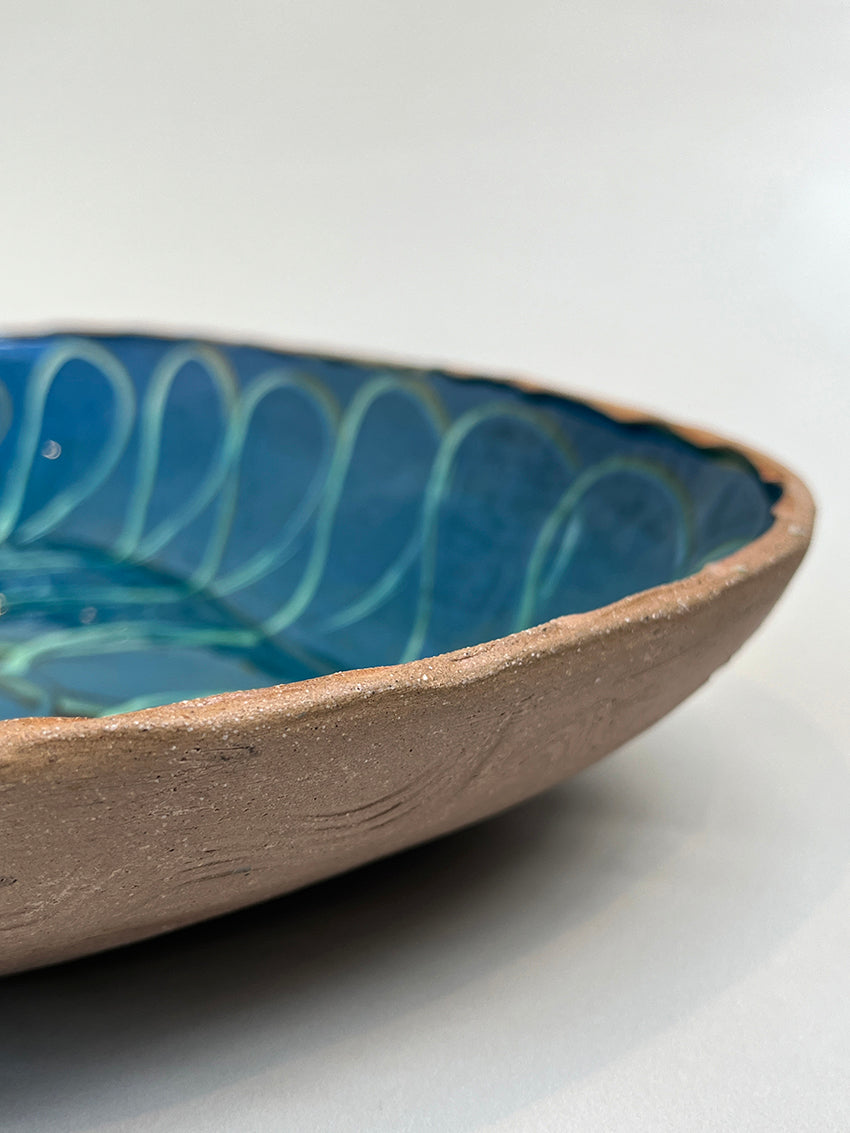 Ceramic teal dish