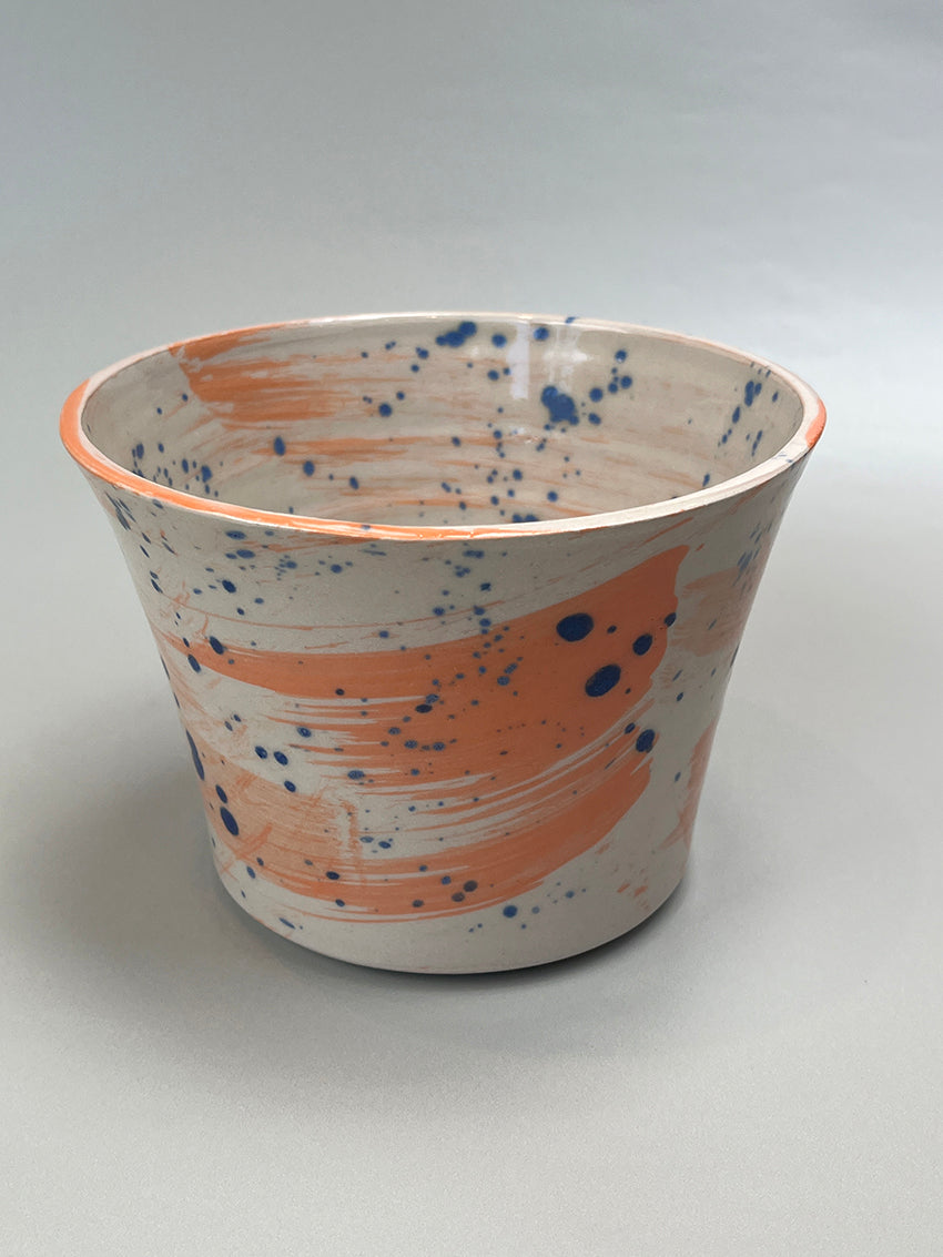 Orange and blue planter by KDN