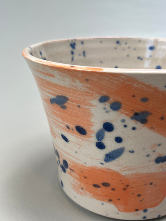 Orange and blue planter by KDN