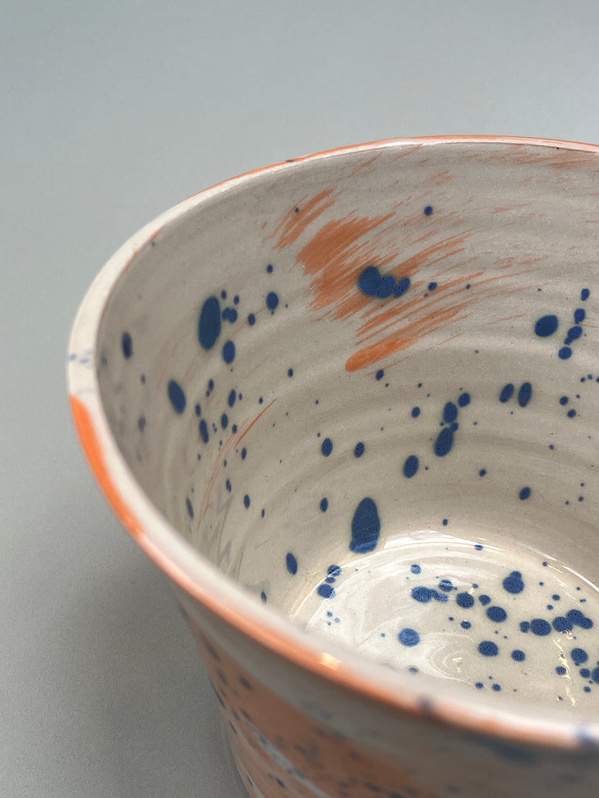 Orange and blue planter by KDN