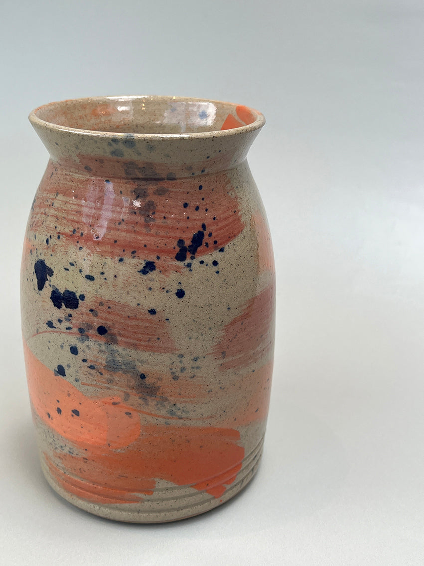 Buff orange stroke vase by KDN