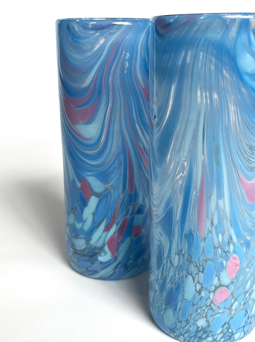 Marbled tall glass tumblers